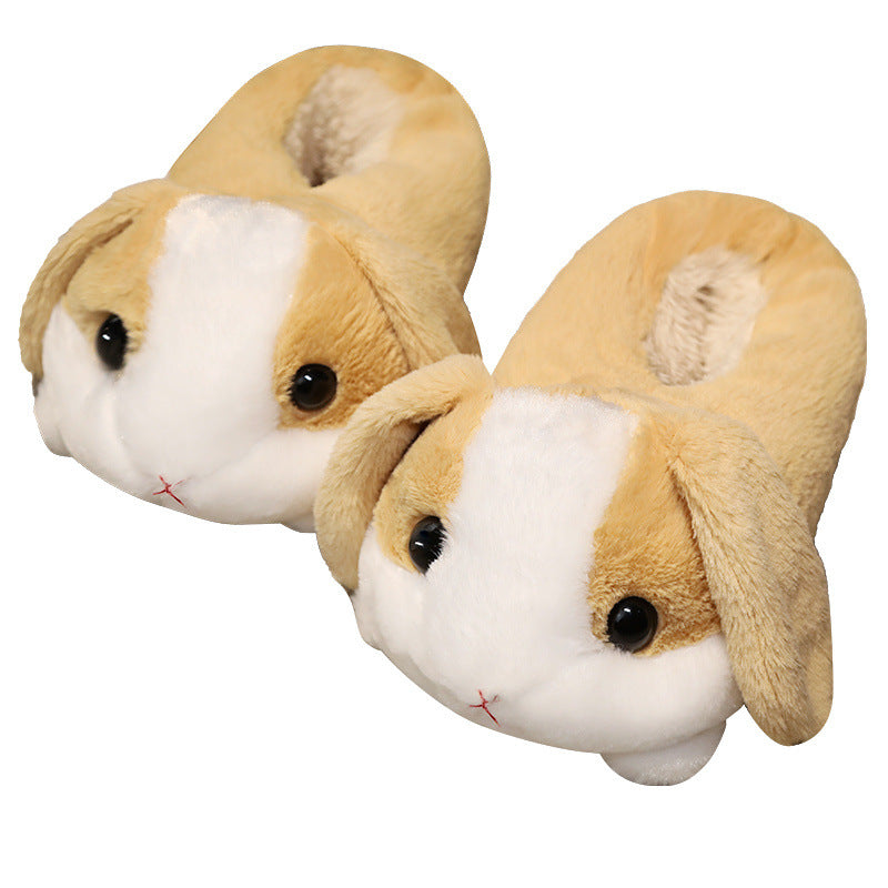 Sad Hamster Plush Slippers Home Soft Warm Furry Slides Women Cozy Indoor Floor Shoes