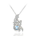 Luminous Glow In The Dark lotus Fluorescent Mermaid Pendant Necklace For Women Jewelry Silver Chain Bohemia Necklace