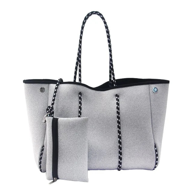 Tote Neoprene Beach Bag New Women Waterproof Handbag Luxury Summer Large-capacity Shoulder Bag Ladies Bag Multipurpose Bag