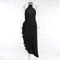 New Fashionable Glamorous Sexy Body-Conical 3D Flower Cutout Split Dress for Women