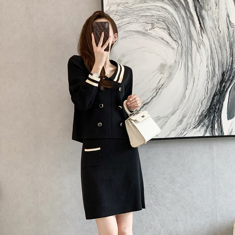 Long sleeved short skirt set for women