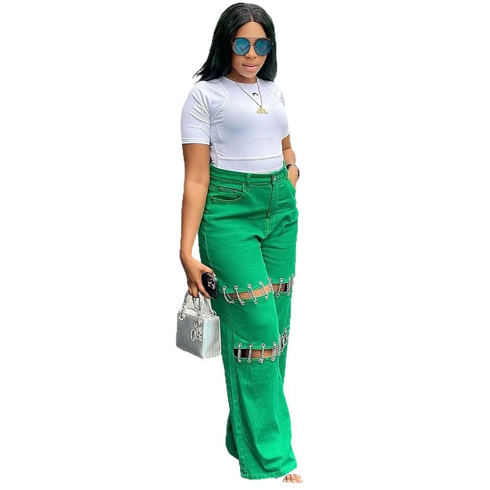 High Waist Denim Pants for Women