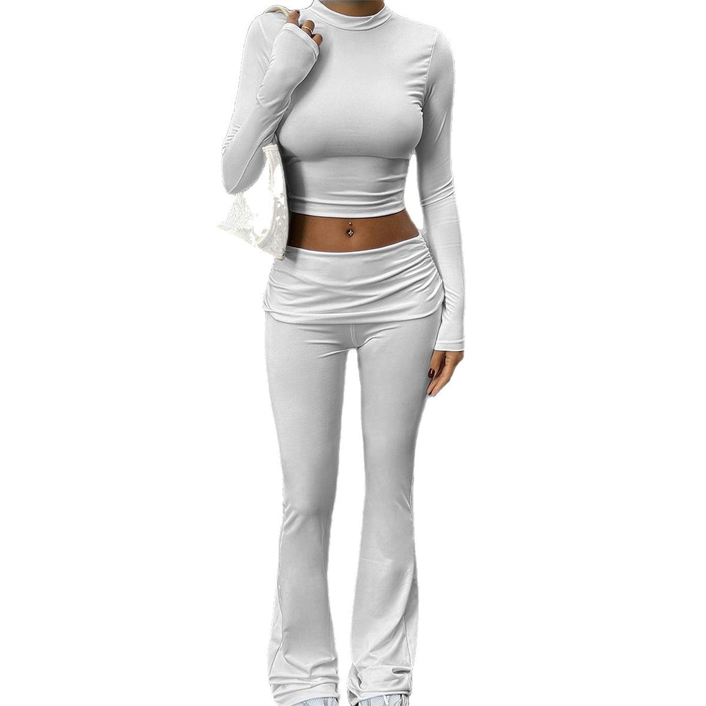 Spicy Style Long Sleeve T-Shirt and Yoga Pants Set for Women