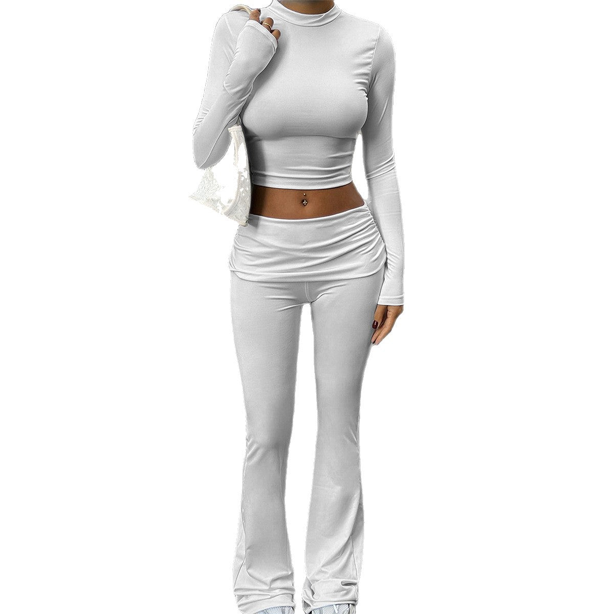 Spicy Style Long Sleeve T-Shirt and Yoga Pants Set for Women