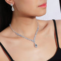 Exquisite Claw Chain Necklace Earring Set Two-Piece Set Water Drop Necklace Clavicle Chain Dinner Accessories Women
