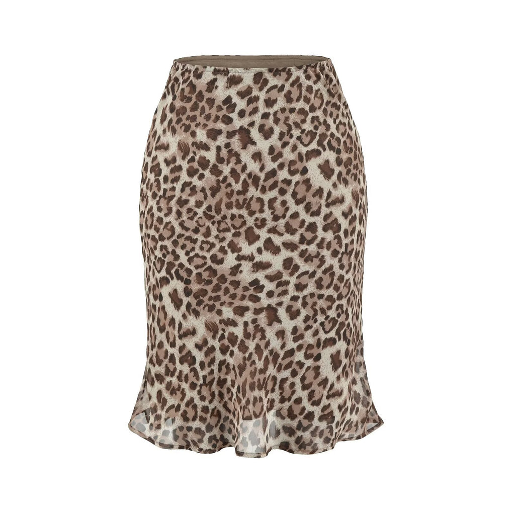 Tailored leopard print skirt for women