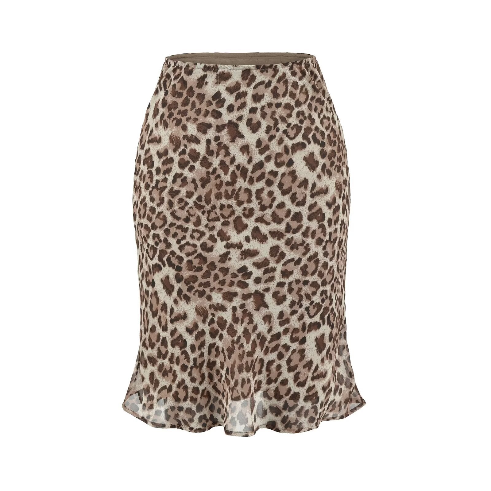 Tailored leopard print skirt for women