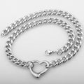 Women's fashionable and sexy titanium steel stainless steel hollow heart-shaped twisted chain choker necklace