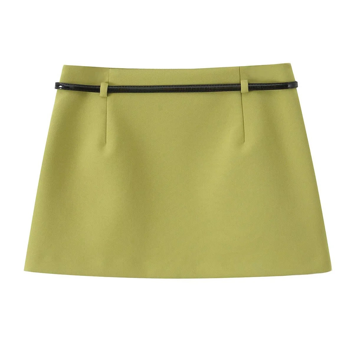 Elegant Fitted Blazer with Belt + Skirt Set for Women