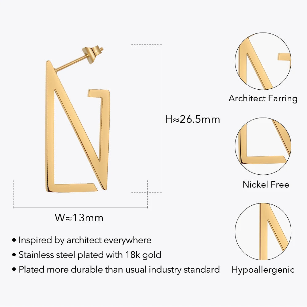 Earrings For Women Stainless Steel Fashion Jewelry Gold Color Stud Earings Pendientes Christmas