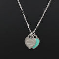 New Arrival Love Double Heart Enamel Ladie FOREVER LOVE Stainless Steel Necklace Drift Bottles Jewelry Wholesale Gift For Women