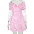One shoulder bow sexy backless dress for women