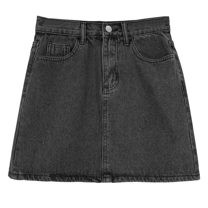 High waisted denim skirt for women