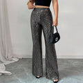 Slim fit sequined casual pants for women