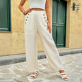 European and American high waisted casual straight leg pants for women