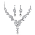 Bridal Necklace Set Fashion High-Grade Crystal Necklace Earring Jewelry Two-Piece Set