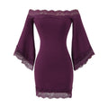 Sexy lace one shoulder dress for women