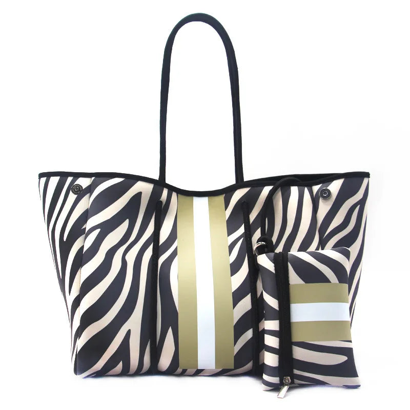 Tote Neoprene Beach Bag New Women Waterproof Handbag Luxury Summer Large-capacity Shoulder Bag Ladies Bag Multipurpose Bag
