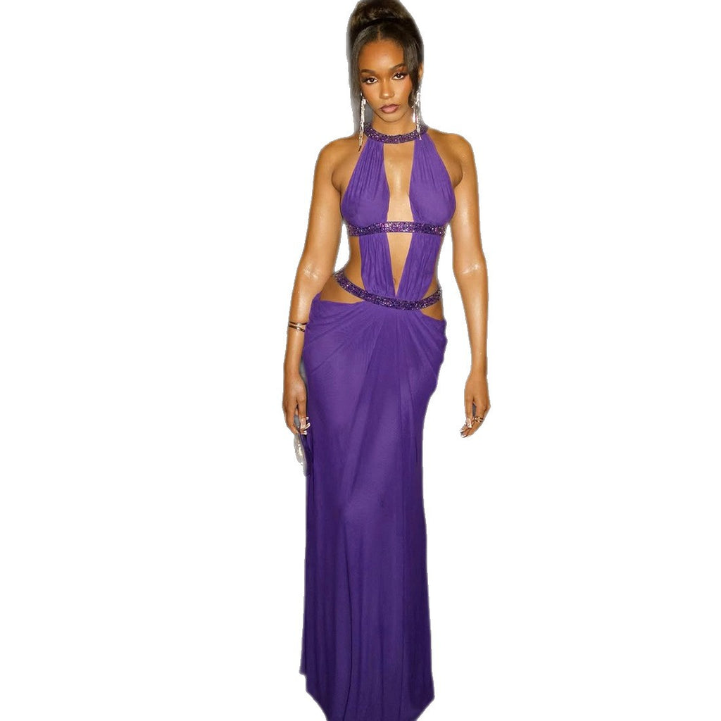 Elegant Sexy Hollow-Out Back High-Waist Dress for Women