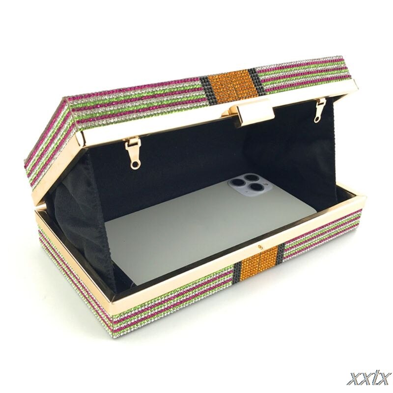 Money Clutch Rhinestone Purse 10000 Dollars Stack of Cash Evening Handbags Shoulder Wedding Dinner Bag 8 Color