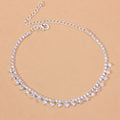 Bijoux de cheville en strass goutte d'eau pour femmes Argent/Or
