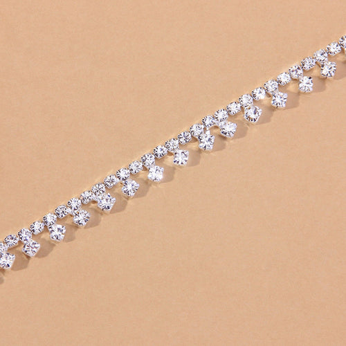 Bijoux de cheville en strass goutte d'eau pour femmes Argent/Or