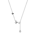 ANENJERY Shiny Cubic Zircon Butterfly Long Chain Tassel Necklace Clavicle Chains Choker For Women Gift S-N568