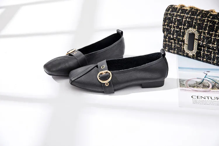 AIYUQI Women Shoes Fashion 2026 New Genuine Leather Flat Shoes Comfortable