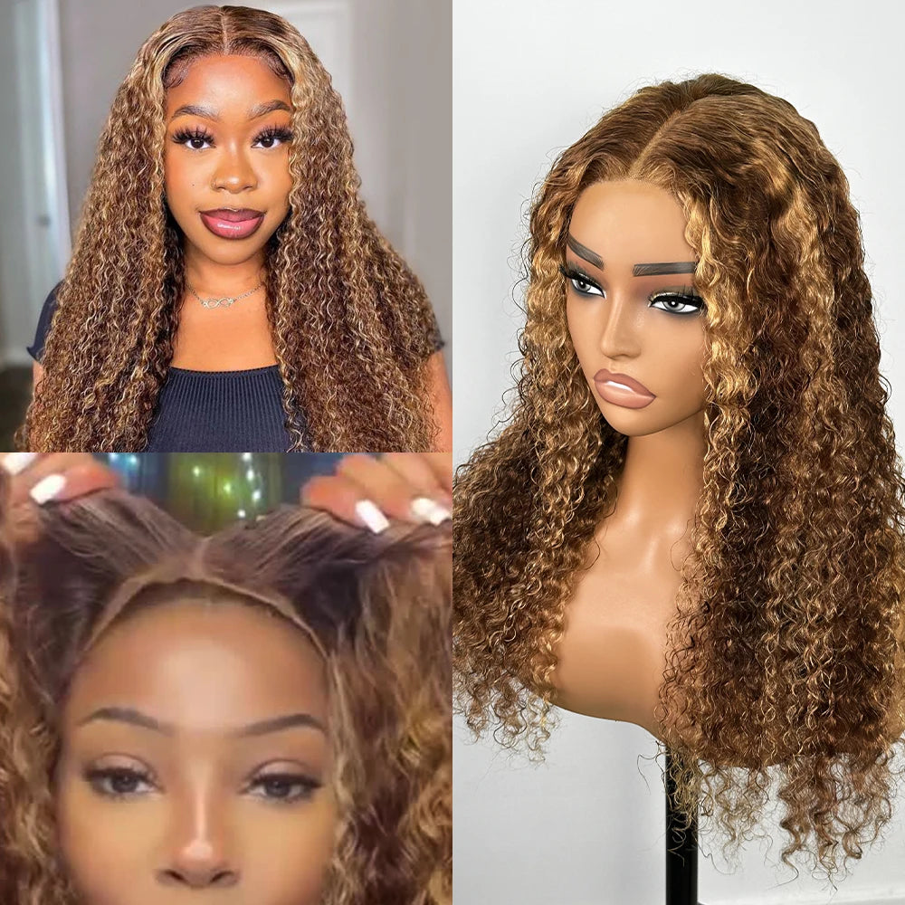 Honey Blonde Glueless Human Hair Wig