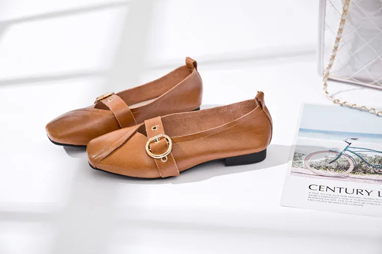AIYUQI Women Shoes Fashion 2026 New Genuine Leather Flat Shoes Comfortable