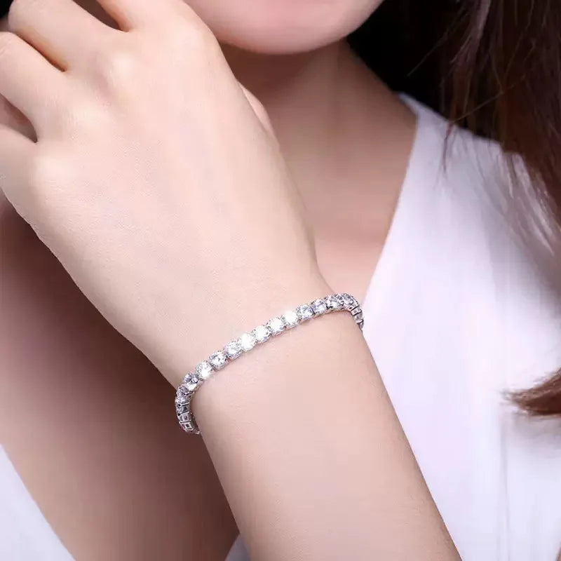 Stainless Steel Gold/ Silver Color 4mm Zirconia Chain Tennis Bracelets for Women 16/18 cm Wristband Pulsera Luxury Jewelry Gifts