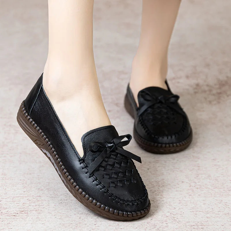 GKTINOO 2026 Fashion Women Shoes Genuine Leather Loafers Women Casual Shoes Mother Soft Comfortable Shoes Women Flats Non-slip
