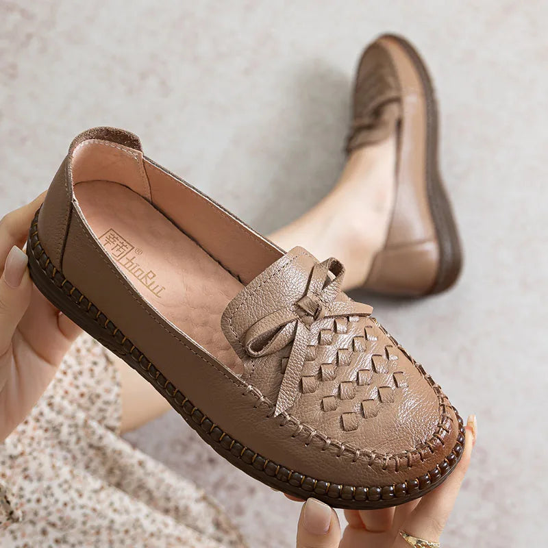 GKTINOO 2026 Fashion Women Shoes Genuine Leather Loafers Women Casual Shoes Mother Soft Comfortable Shoes Women Flats Non-slip
