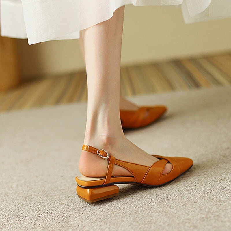 NEW Summer Women Sandals Square Toe Low