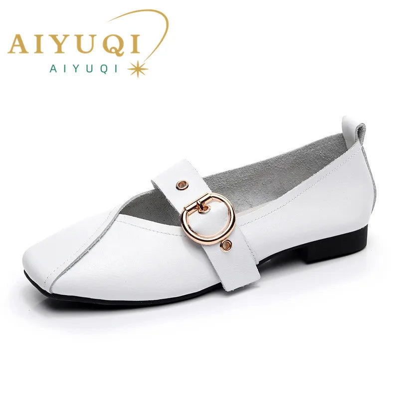 AIYUQI Women Shoes Fashion 2026 New Genuine Leather Flat Shoes Comfortable