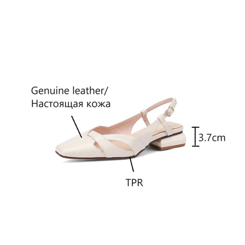 NEW Summer Women Sandals Square Toe Low