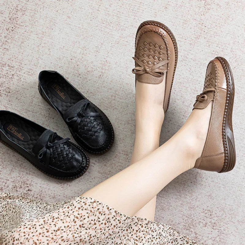 GKTINOO 2026 Fashion Women Shoes Genuine Leather Loafers Women Casual Shoes Mother Soft Comfortable Shoes Women Flats Non-slip