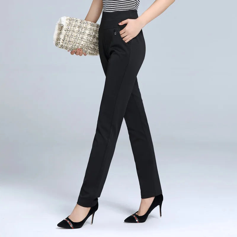 Women Pants 2023 Spring Fall  Straight Pants Slim Casual Female Stretch Trousers black fashion Jeans office Trousers  joggers
