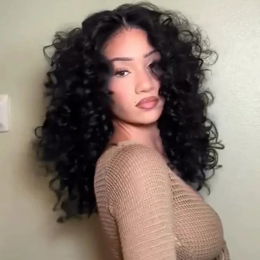 Curly Wigs 100% Human Hair Transparent Lace Front