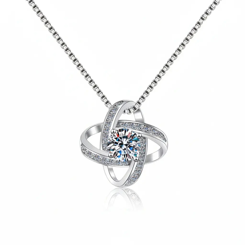 Sterling Silver Pendant Necklace for Women Moissanite Jewelry-0