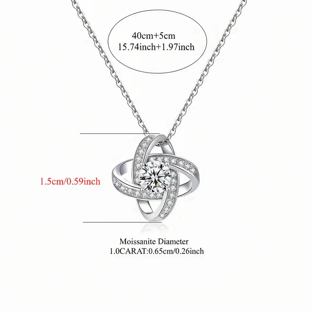 Sterling Silver Pendant Necklace for Women Moissanite Jewelry-2
