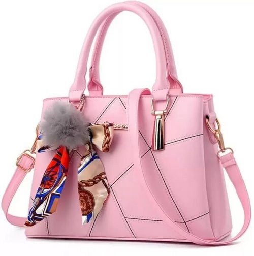 Gravon Women PU Leather Tote Bags Crossbody Handbags (Color-PINK)