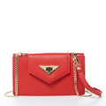 Mini sac bandoulière en cuir rouge, pochette de poignet pour femme