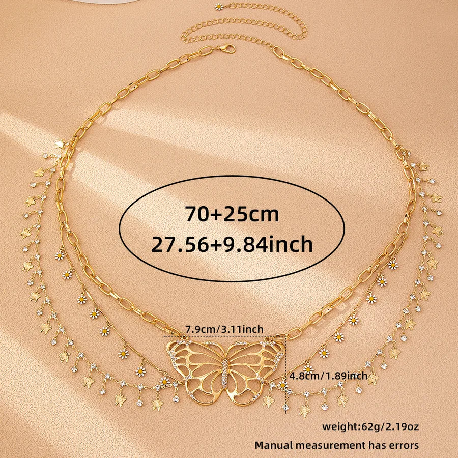 Rhinestone Butterfly Waist Chain for Women