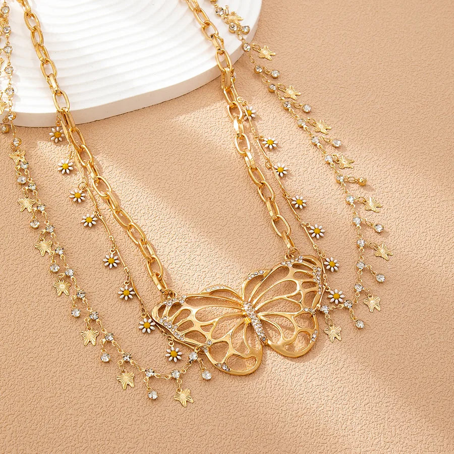 Rhinestone Butterfly Waist Chain for Women